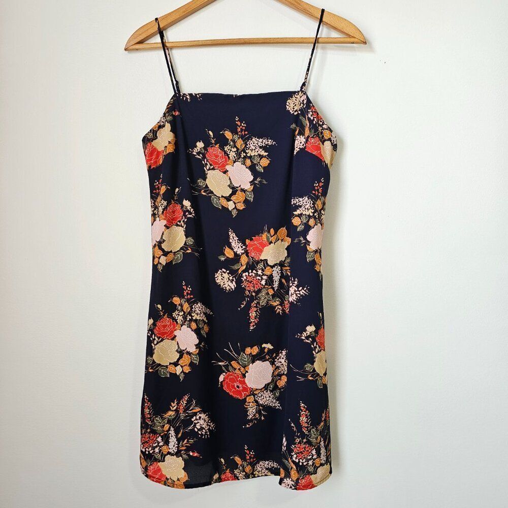 EUC MI AMI FLORAL SQUARE NECK TANK DRESS SIZE MEDIUM